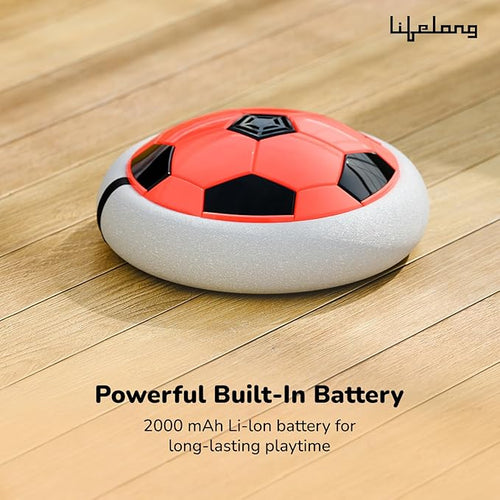Lifelong Smart Electronic Rechargeable Hover Air Ball Football Toy, 2000mAh, USB Type-C, 3 Speed Modes, LED Light, Strong Body, Indoor Soccer, Safe for Boys & Girls (LLCHSB01)