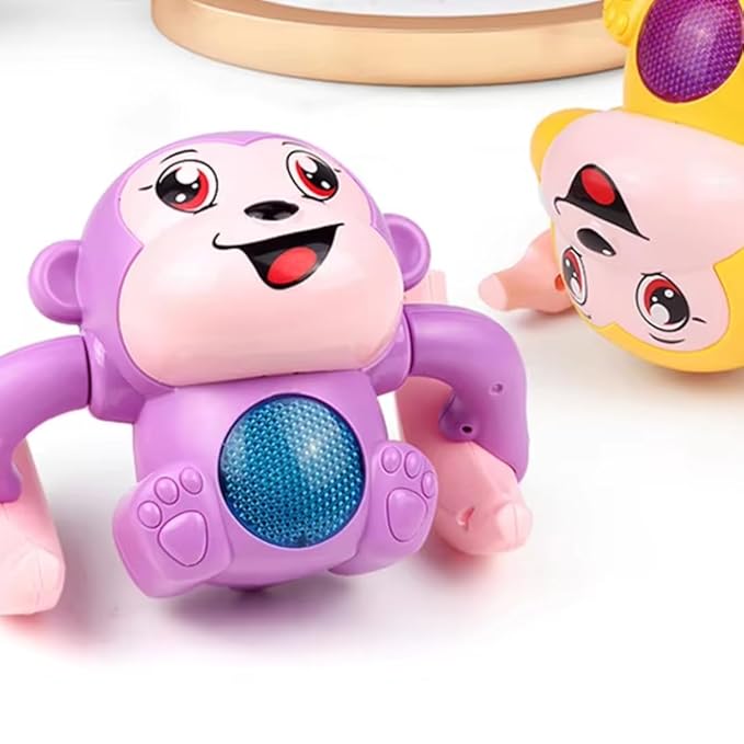 Storio Dancing Monkey Musical Toy for Kids|Spinning Tumble Doll with Lights,Music & Voice Sensor|Rolling Musical Toy with Sound Effects for Babies & Toddlers|Fun Gift for Boys & Girls,Multicolor